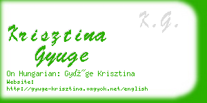 krisztina gyuge business card
